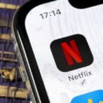 The Netflix logo on a smartphone