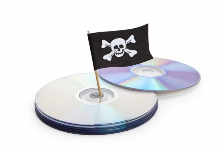 Disc with a pirate flag on it