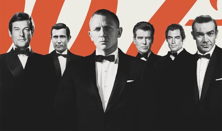 A collection of James Bond actors