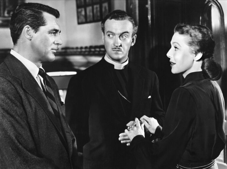 Cary Grant, David Niven and Loretta Young in The Bishop's Wife.