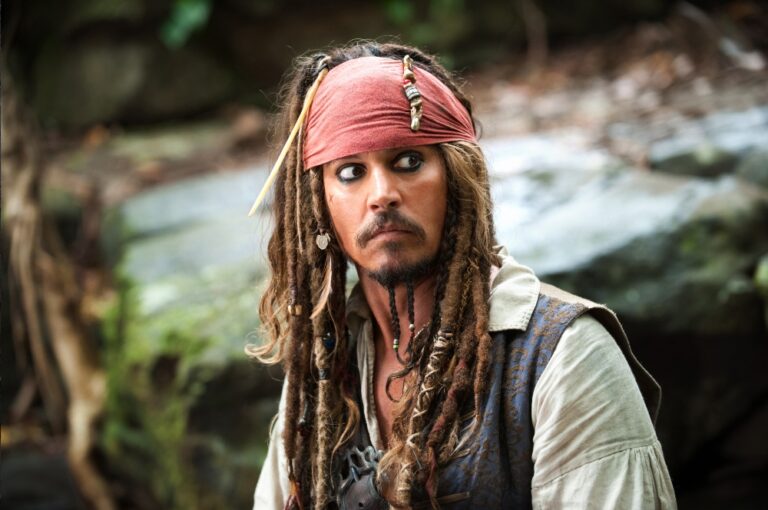 Johnny Depp as Captain Jack Sparrow in Pirates Of The Caribbean: On Stranger Tides.