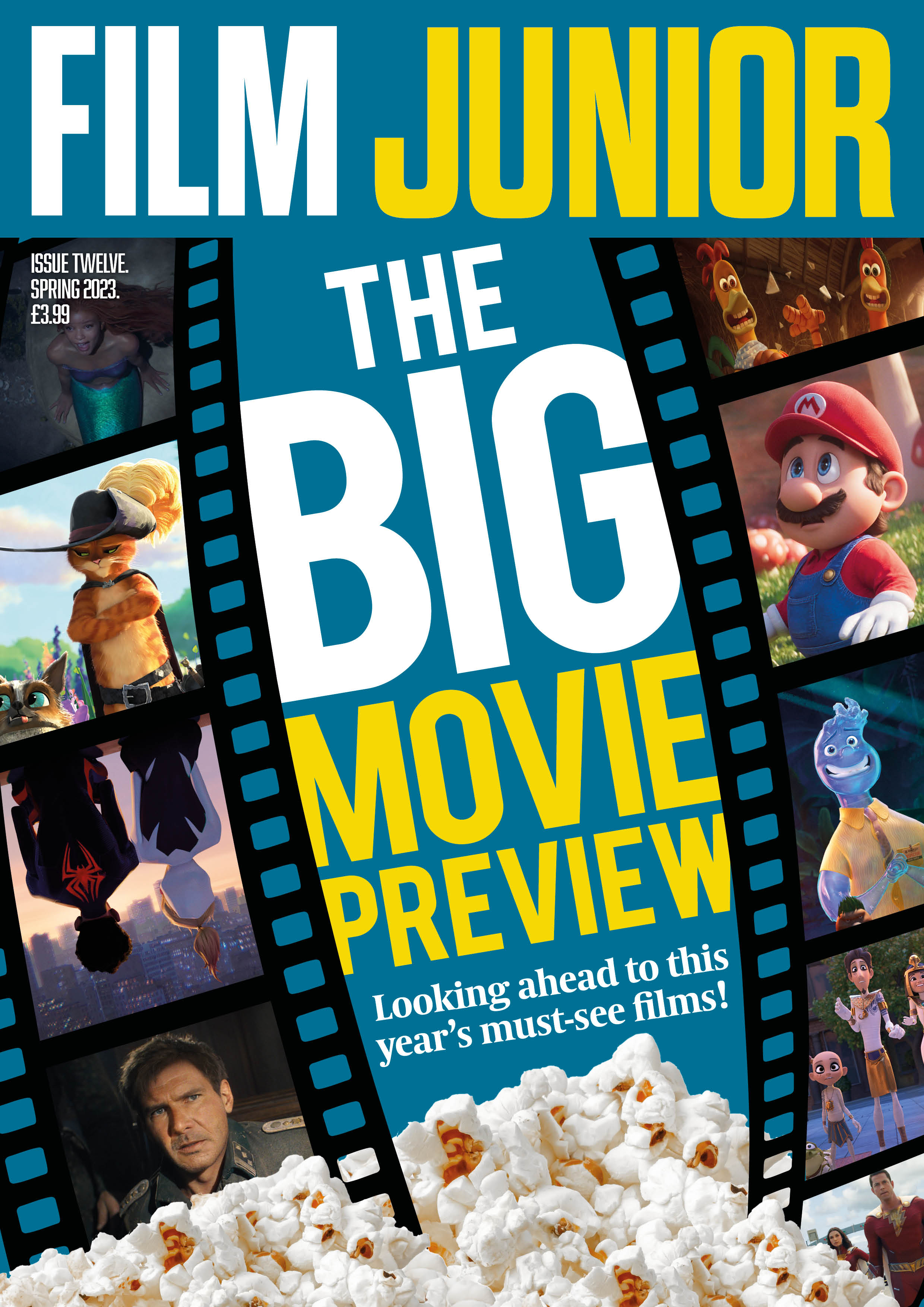 The cover of Film Junior issue 12, featuring the big movie preview for 2023.