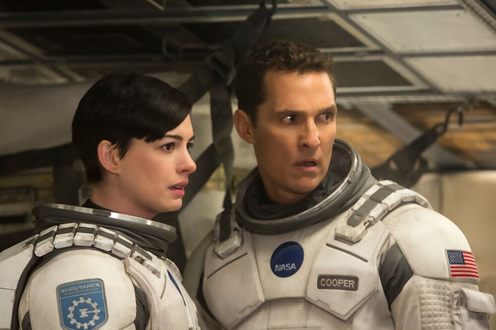 Anne Hathaway and Matthew McConaughey in Christopher Nolan's Interstellar.