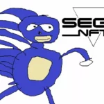 Sanic Teh Hegehog with Sega NFT logo blockchain