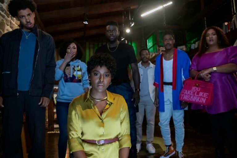 The cast of slasher comedy The Blackening.