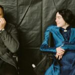 Yorgos Lanthimos and Emma Stone on the set of Poor Things