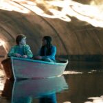 Percy (Walker Scobell) and Annabeth (Leah Sava Jeffries) in a boat in Percy Jackson And The Olympians episode 5.