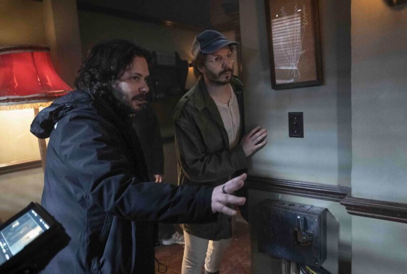 Edgar Wright directing Michael Cera in The Running Man. Credit: Paramount.