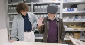 Steven Spielberg and Reece Fedlman at the Amblin Archives